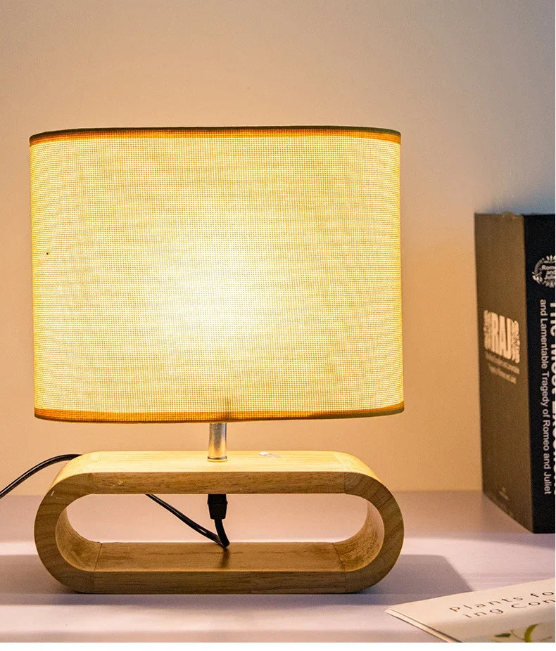 ZenHout - Serene Houten Bureau Verlichting voor Ontspanning