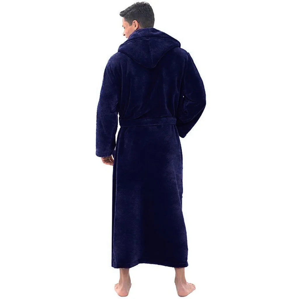 HoodedChill Badjas - Luxe Pluche Hooded Badjas voor Mannen