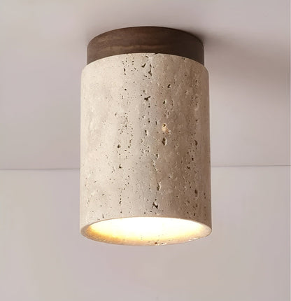 ZenElegance Wabi Sabi Luxe Plafondverlichting - Natuurlijke Travertijn LED