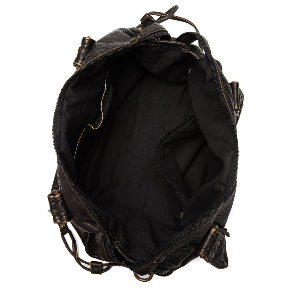 NoirClass - Elegante Zwarte Lederen Handtas
