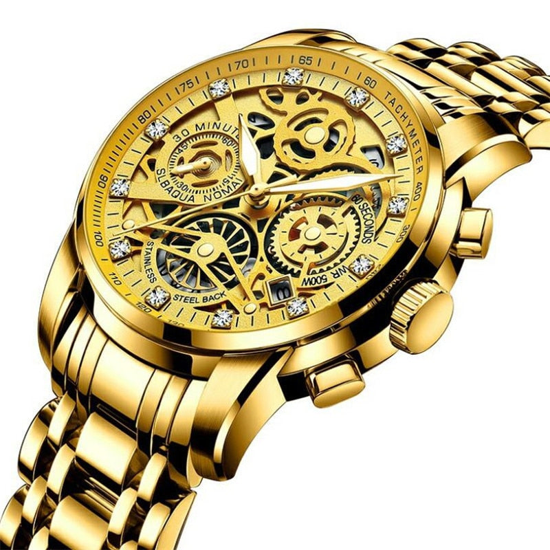 SkeletonWatch - Stijlvol Herenhorloge met Zwart Design