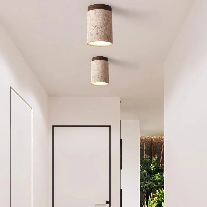 ÉclatPierre – Luxe Travertinen LED Hanglamp voor Hal