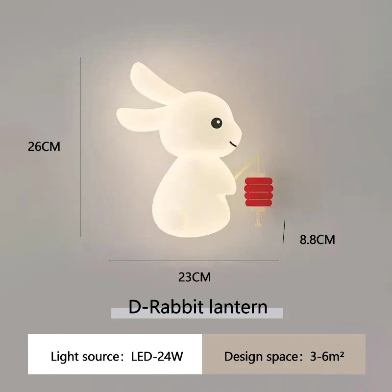 RabbitGlow Lamp - Speelse LED Kinder Wandlamp