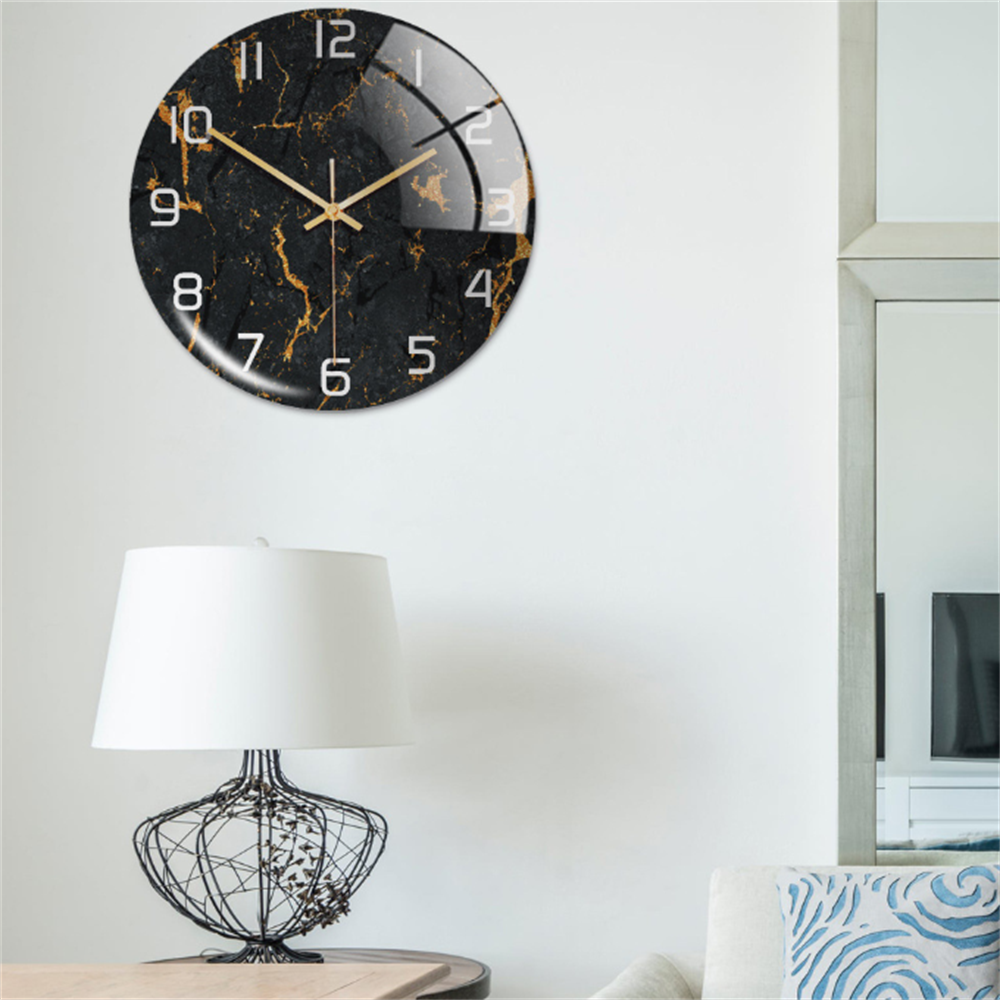 Stijlvolle Marmeren Wandklok met Geruisloze Mechanisme