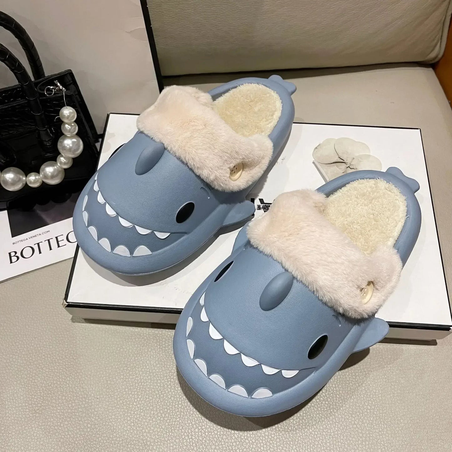 SharkSlippers - Speelse Haai Katoenen Slippers voor Comfortabel Binnengebruik
