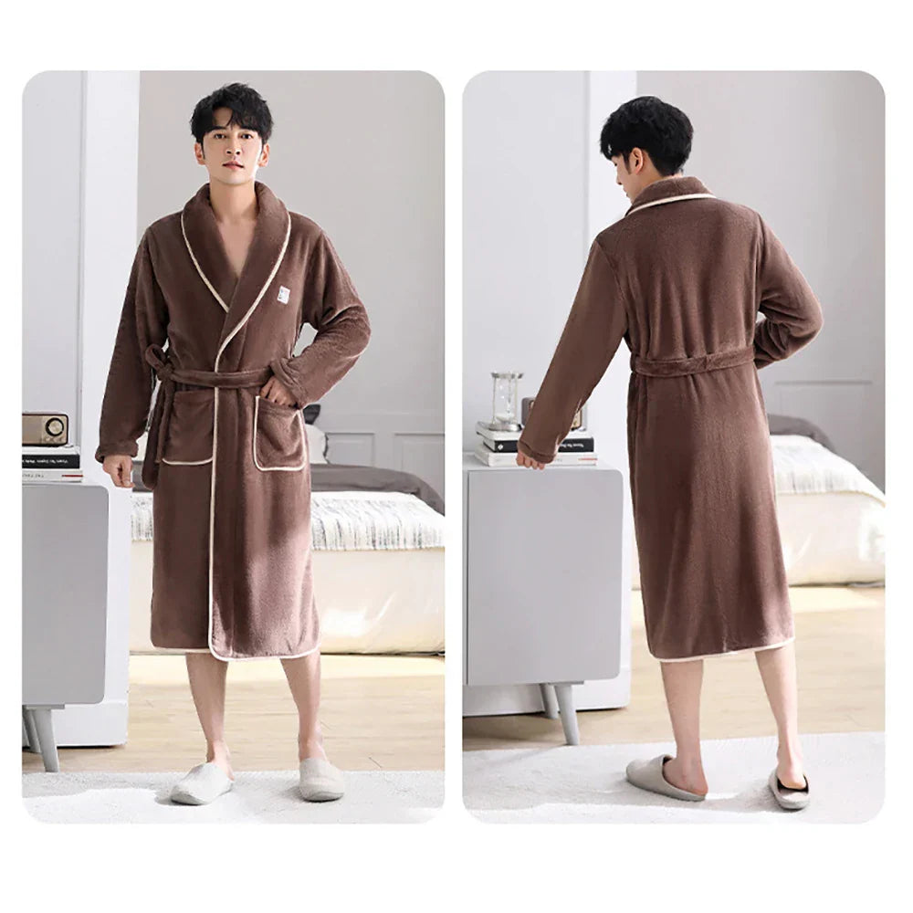 WarmPlush Robe - Luxe Antibacteriële Flanellen Badjas