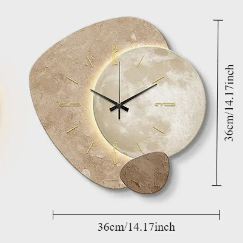 CreamWind Clock – Stijlvolle Moderne Wandklok met LED