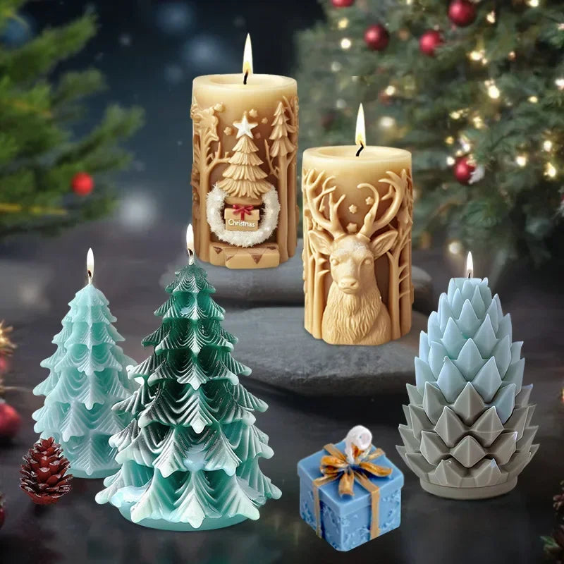 Stijlvolle 3D Kaarsen Mal – Creëer Unieke Feestdecoraties