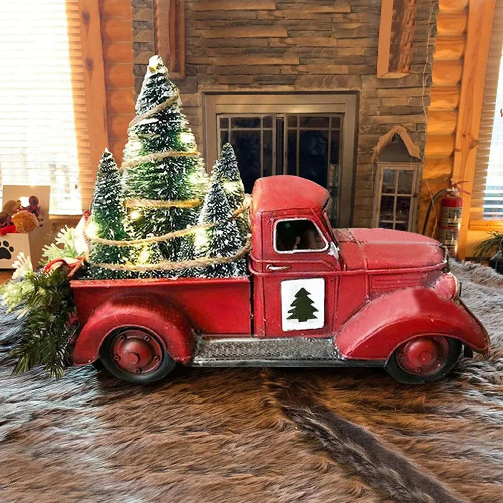 NostalgiaTruck Ornament - Retro Rode Vrachtwagen voor Kerst