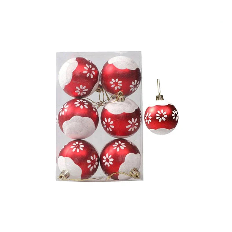 Charming Kerstdecoratie - Elegante Sneeuwvlok Kerstballen Set van 6