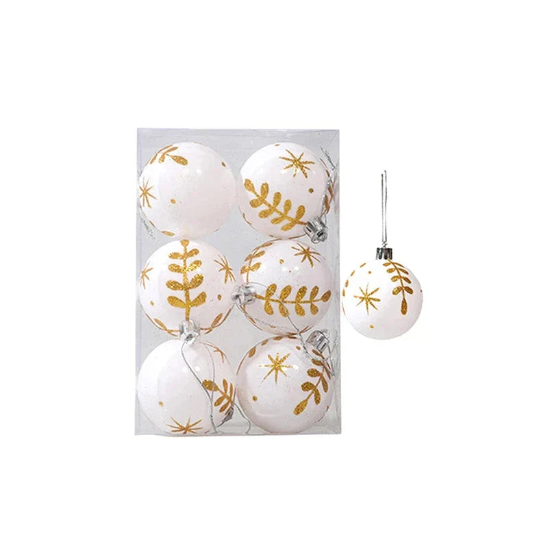 Charming Kerstdecoratie - Elegante Sneeuwvlok Kerstballen Set van 6