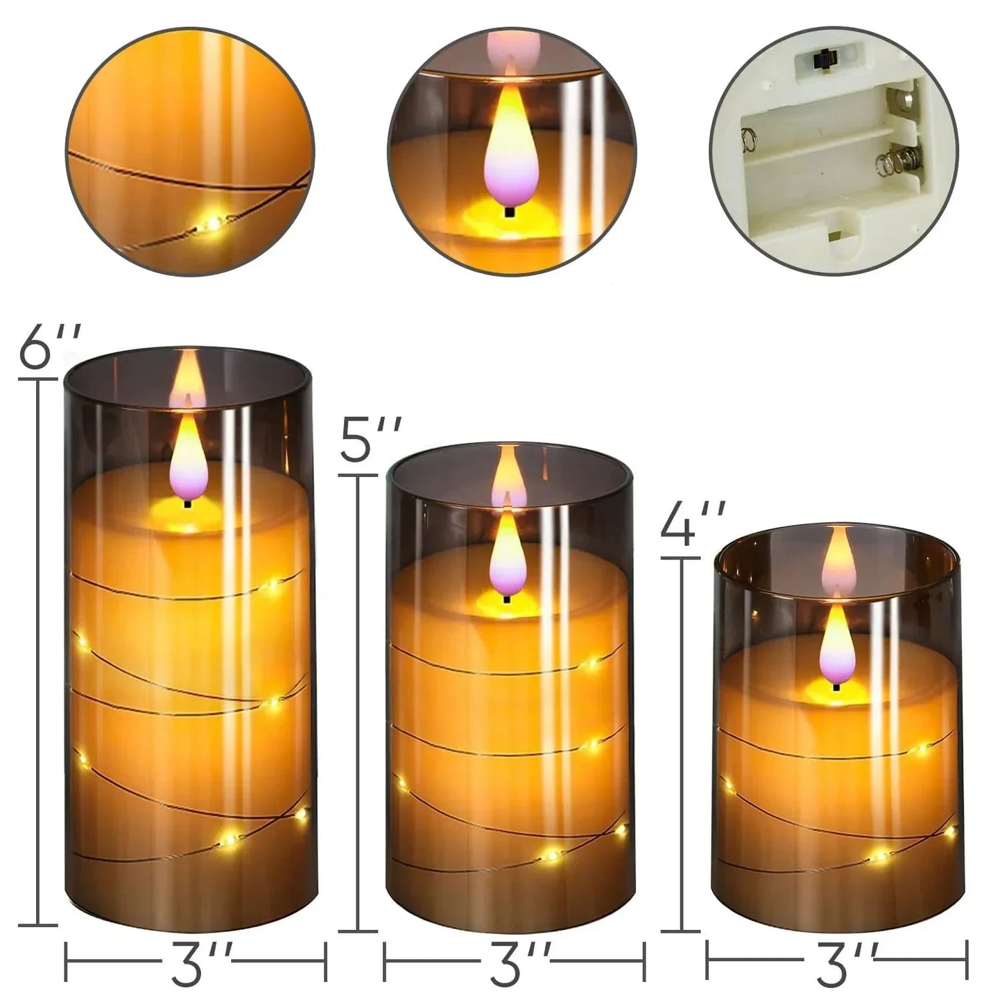 Flameflex LED Kaarsen - Set van 3