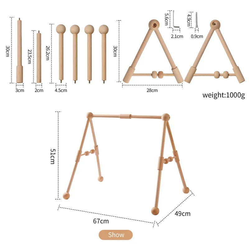 Montessori RattleFrame - Houten Speelgoed met Speeltjes