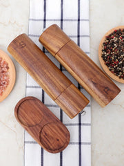 WoodSpice - Luxe Houten Peper- en Zoutmolen Set