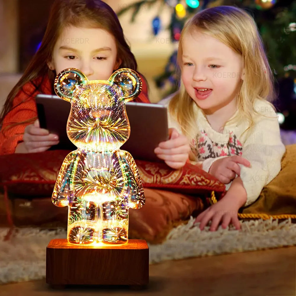 StarBear - Betoverende 3D Vuurwerk Effect Lamp