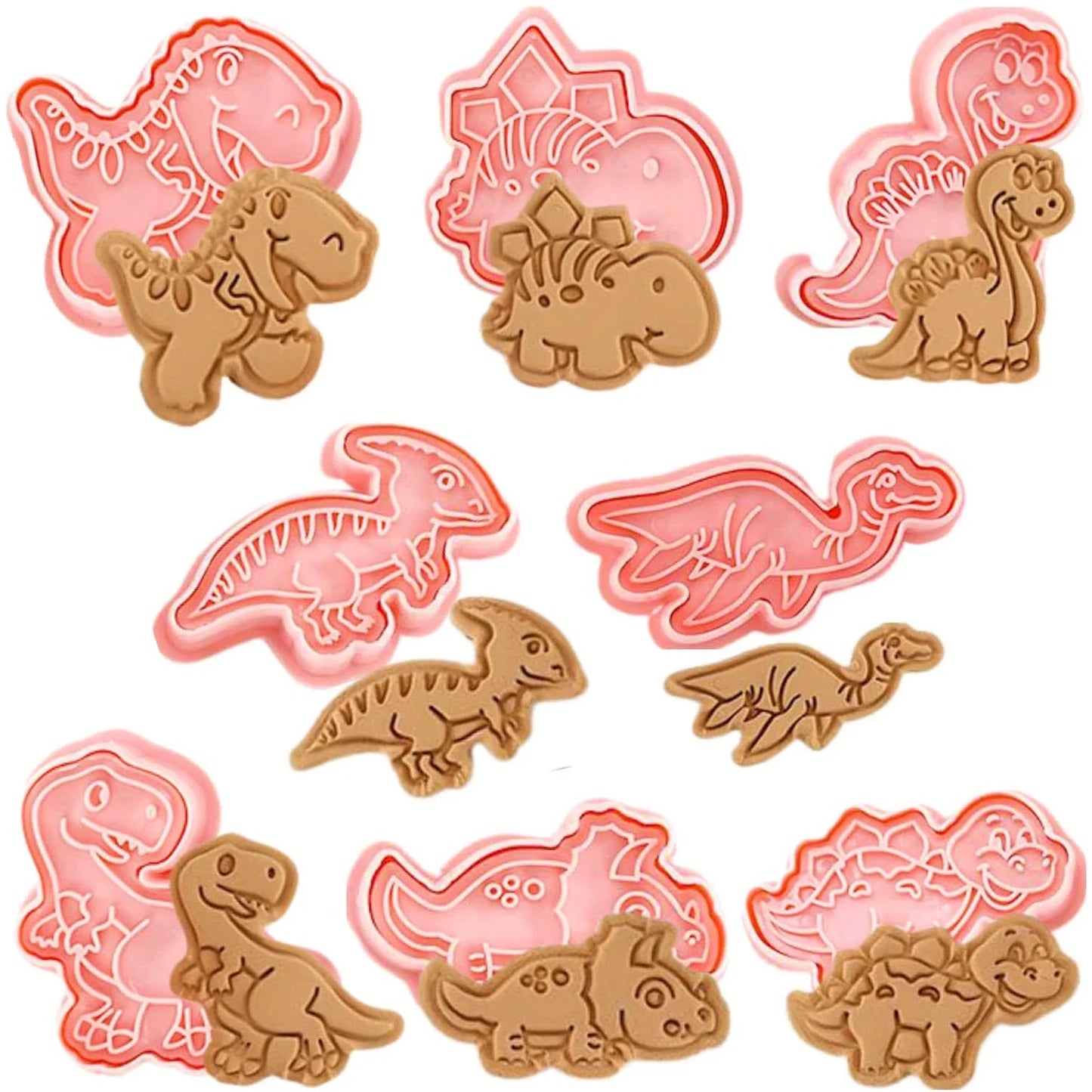 DinoBak - Leuke Dino Koekjesvorm Set 8-delig