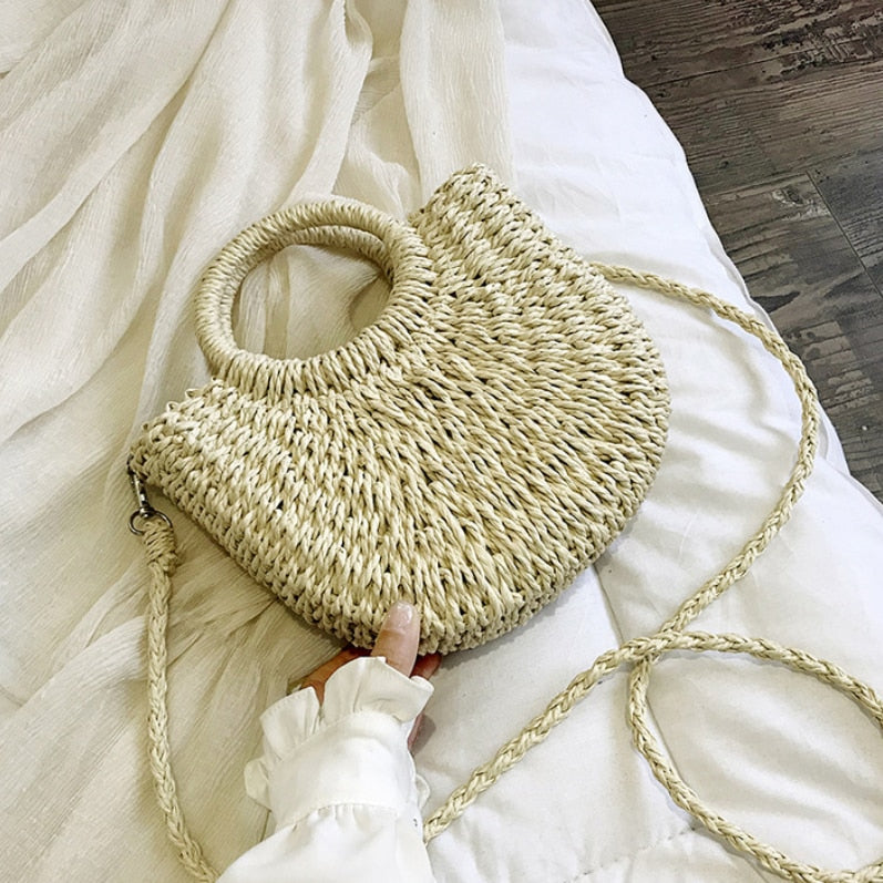 RomyBag – Zomerse Rieten Schoudertas voor Dames