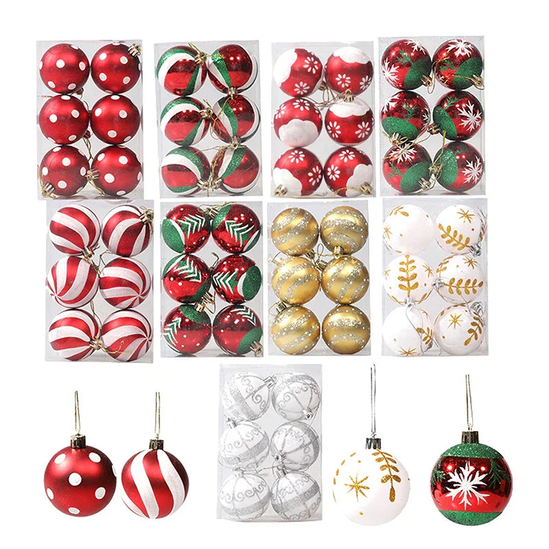 Charming Kerstdecoratie - Elegante Sneeuwvlok Kerstballen Set van 6