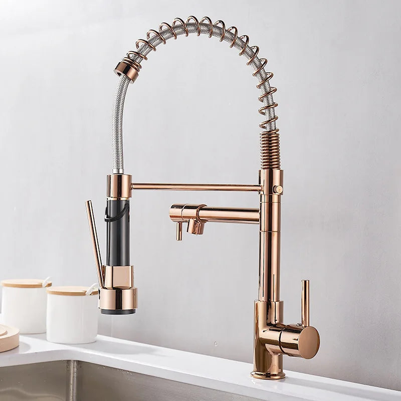 DualFlow Keukenkraan - Luxe Dubbele Messing Keukenkraan