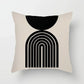Aurum Kussenhoes - Moderne Zwart-Wit Kussenhoes met Abstracte Kunstprint