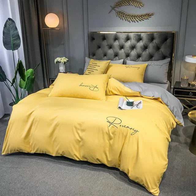 EmbroiLux Bedding - Elegante Luxe Dekbedovertrek met Borduurdesign