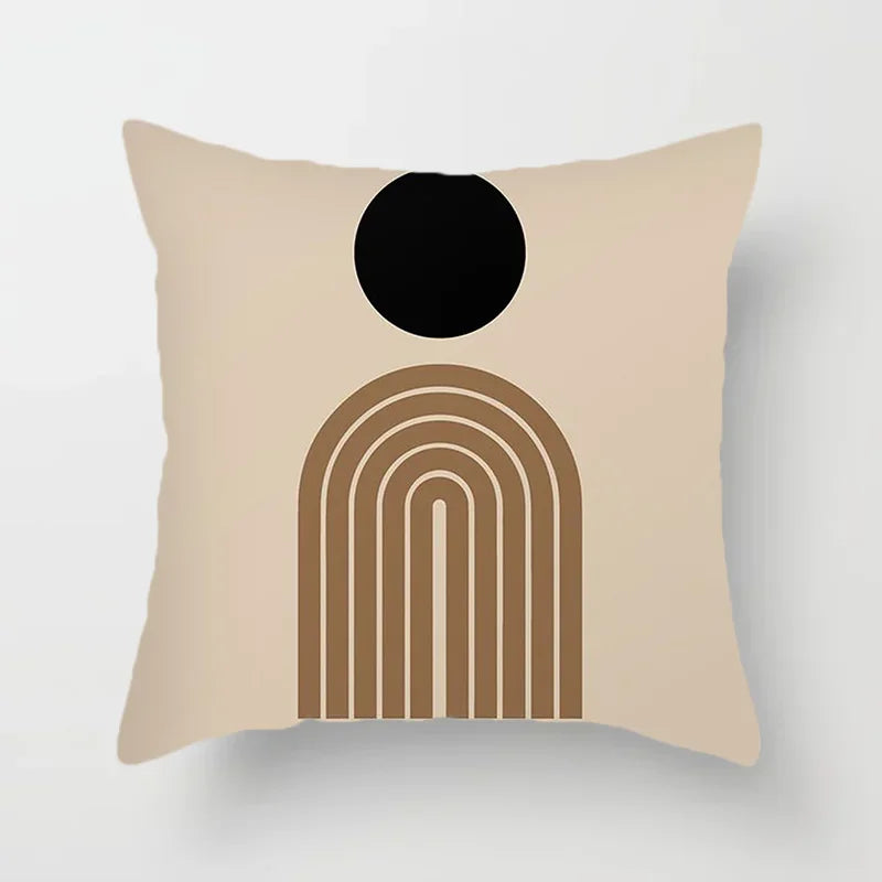 Aurum Kussenhoes - Moderne Zwart-Wit Kussenhoes met Abstracte Kunstprint