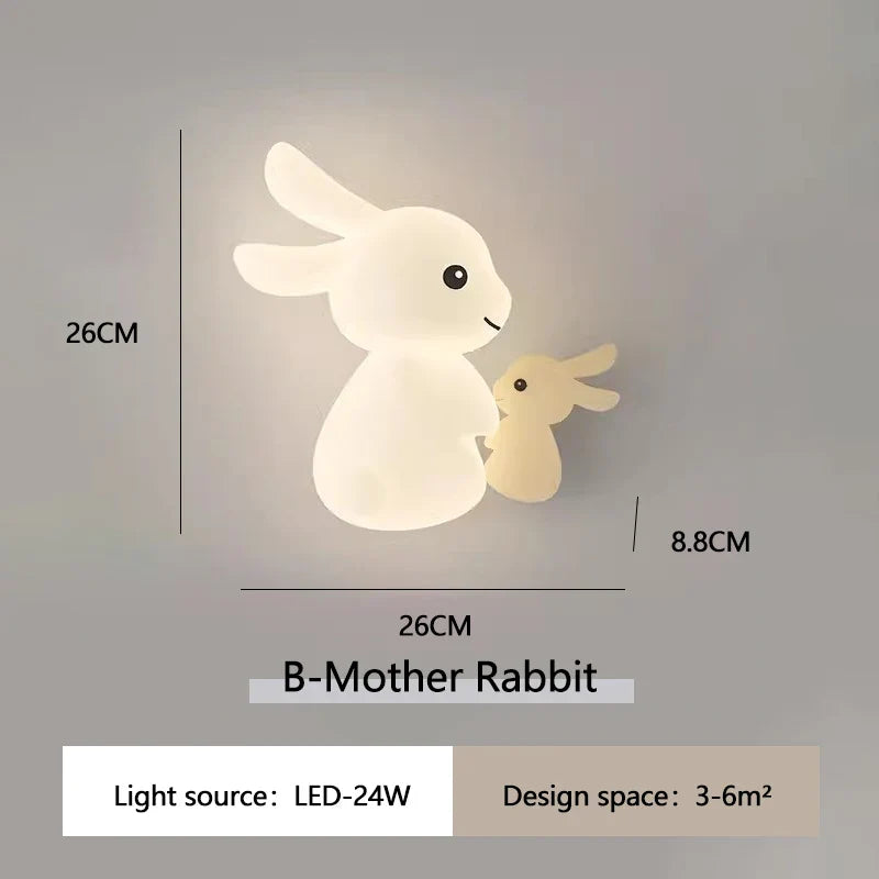 RabbitGlow Lamp - Speelse LED Kinder Wandlamp