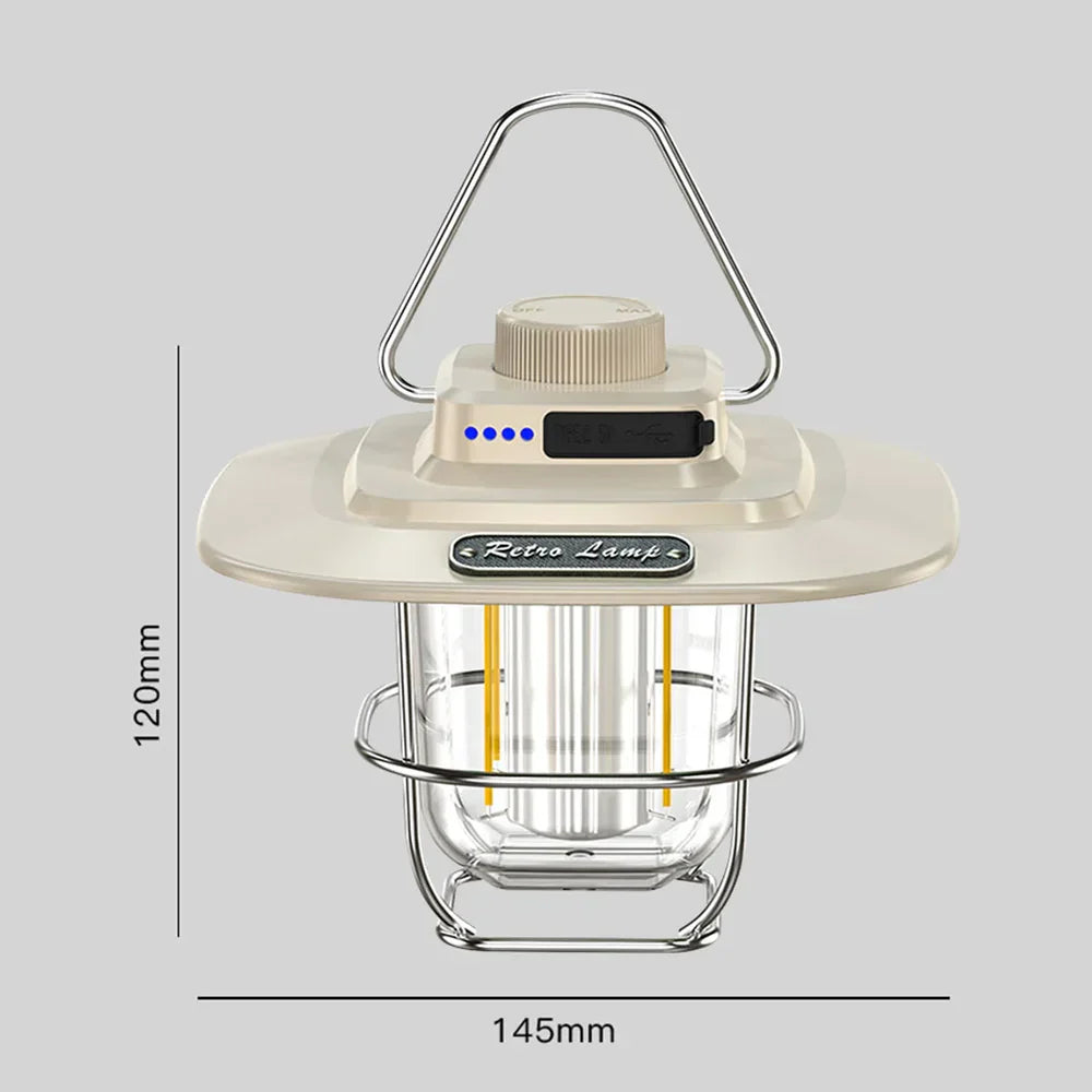 NostalgiaGlow - Retro Oplaadbare LED Lantaarn voor Avonturen