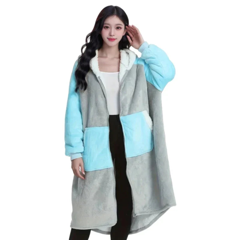 PlaidCozy Hoodie - Luxe Oversized Fleece Met Rits