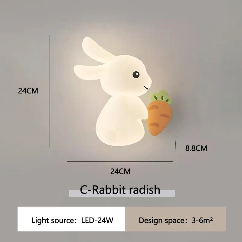 RabbitGlow Lamp - Speelse LED Kinder Wandlamp