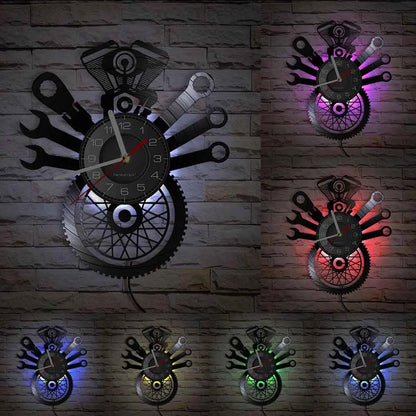 AutoRepair Clock - Moderne Garage Vinyl Wandklok