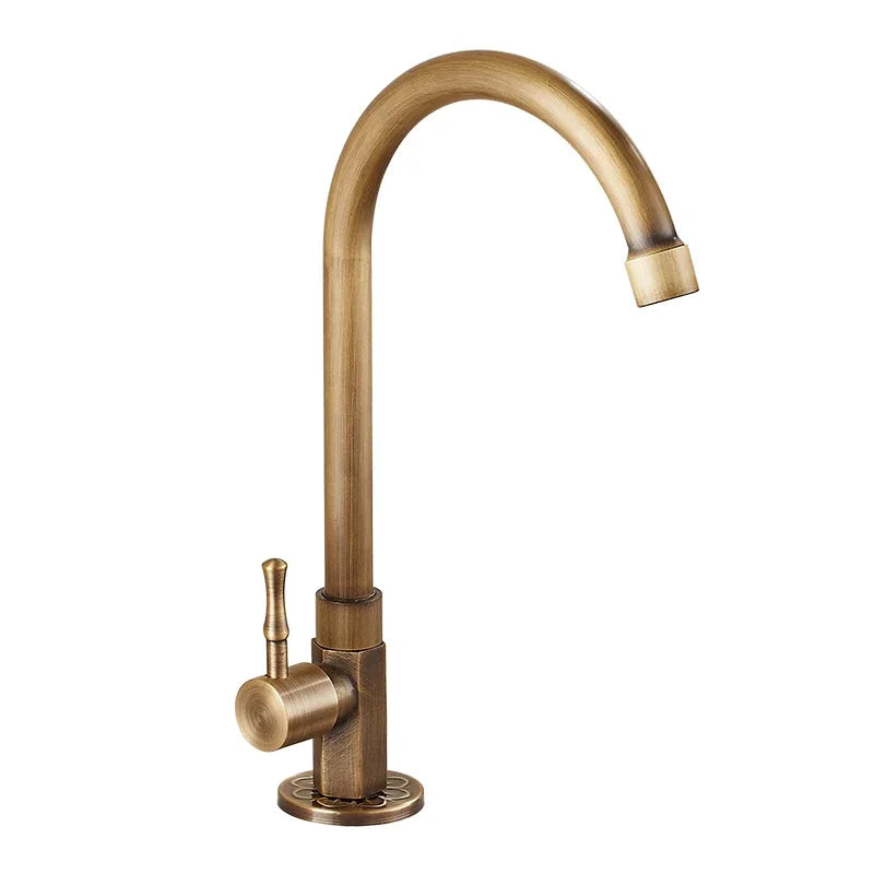 Elegante Zwanenhals Keuken Kranen van Antiek Messing