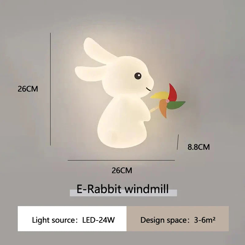 RabbitGlow Lamp - Speelse LED Kinder Wandlamp