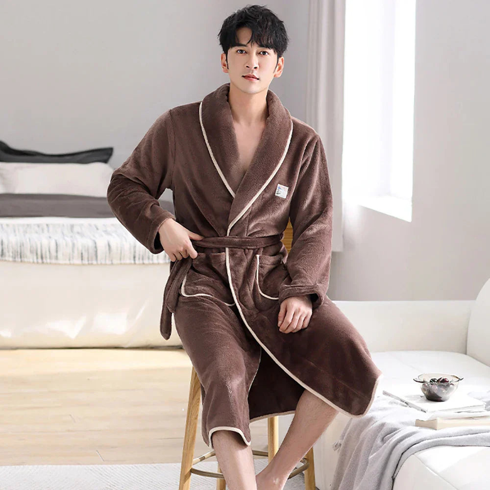 WarmPlush Robe - Luxe Antibacteriële Flanellen Badjas
