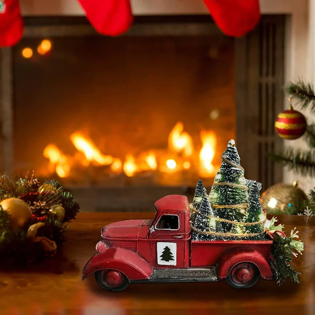 NostalgiaTruck Ornament - Retro Rode Vrachtwagen voor Kerst