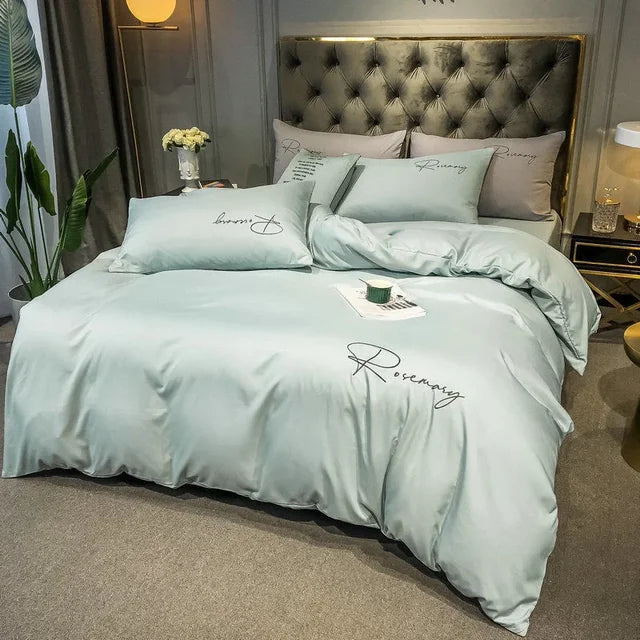 EmbroiLux Bedding - Elegante Luxe Dekbedovertrek met Borduurdesign