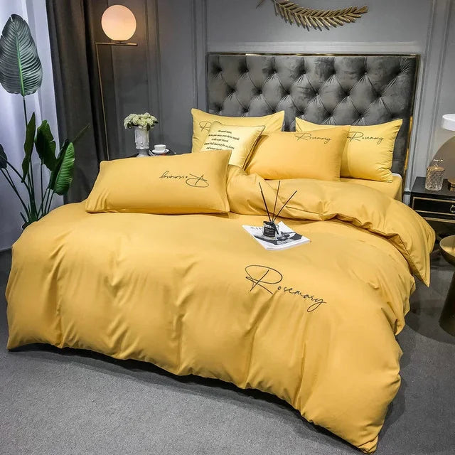 EmbroiLux Bedding - Elegante Luxe Dekbedovertrek met Borduurdesign