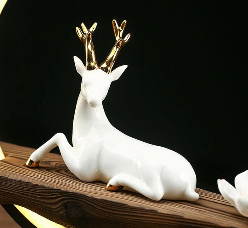SereneStag - Elegante Witte Hert Wierooklamp