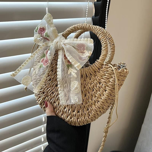RomyBag – Zomerse Rieten Schoudertas voor Dames