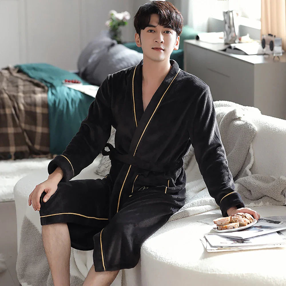 WarmPlush Robe - Luxe Antibacteriële Flanellen Badjas