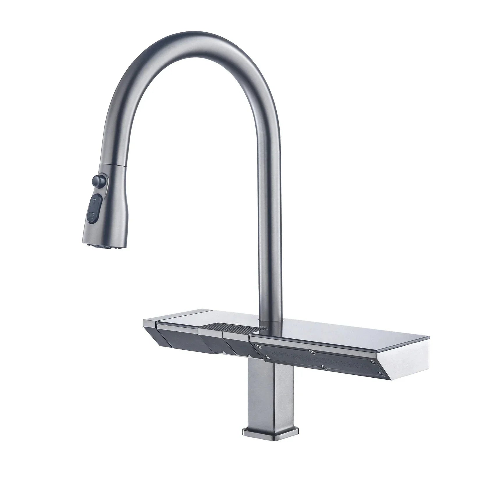 LuxChrome Faucet - Elegante Digitale Keukenkraan in Zwart-Roségoud