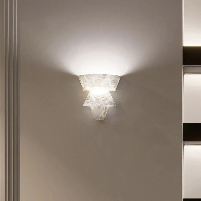 MarbleGlow Wall Light – Strakke Natuursteen Wandverlichting