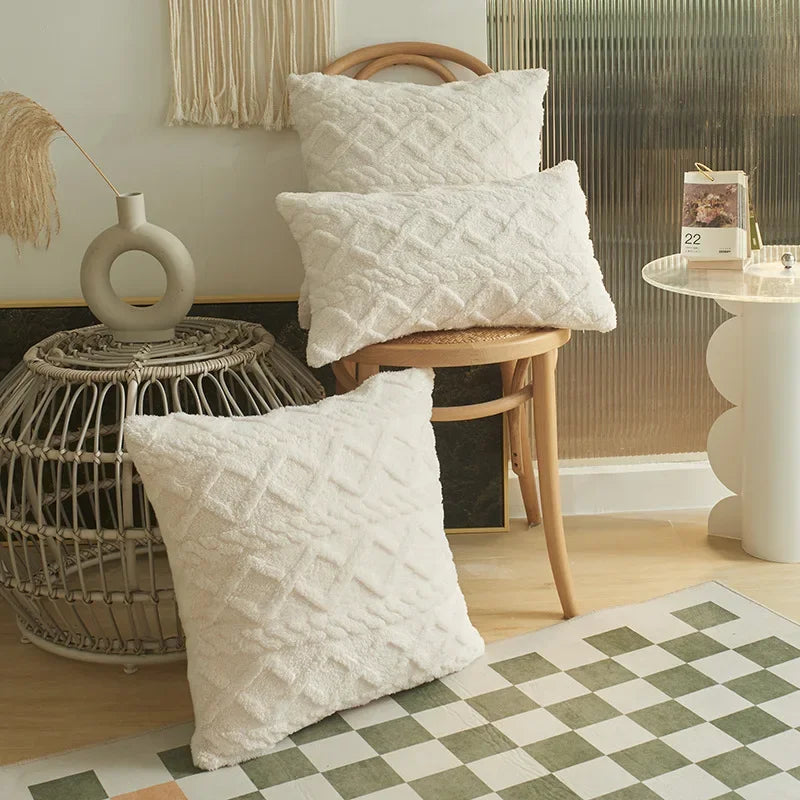 SilkAura Décor Kussenhoes - Luxe Comfort met Geometrische Jacquard