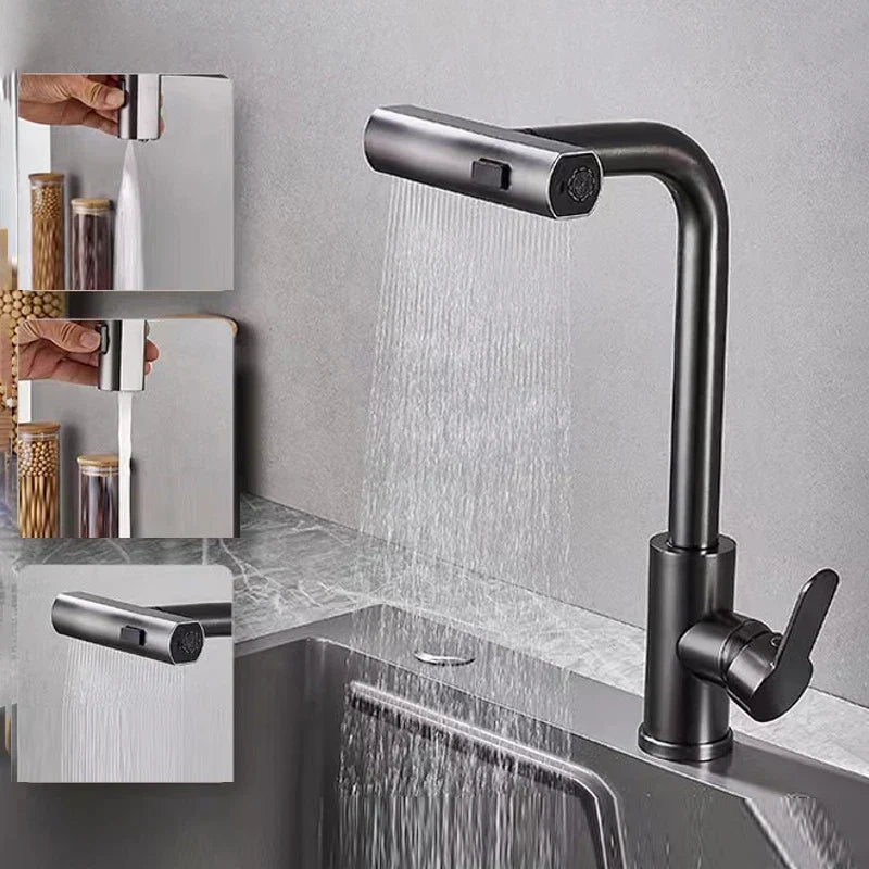 AquaTwist – Elegante Keukenkraan met Flexibele Spuitmond