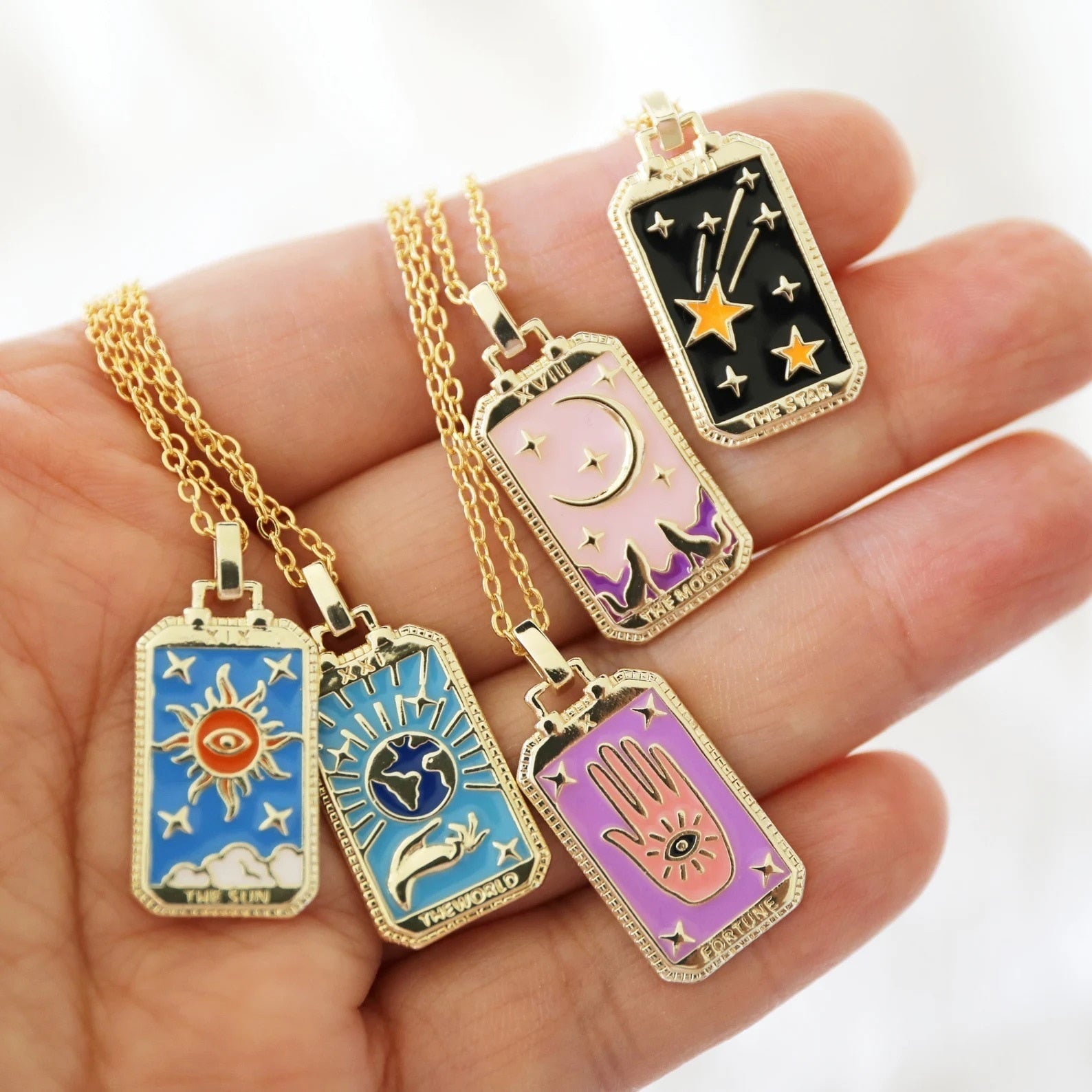 Enchanting Tarot Card Necklace | Discover the Meaning Behind Each Charm