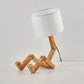 Speelse Robot Tafellamp - van Duurzaam Hout voor Creatieve Ruimtes
