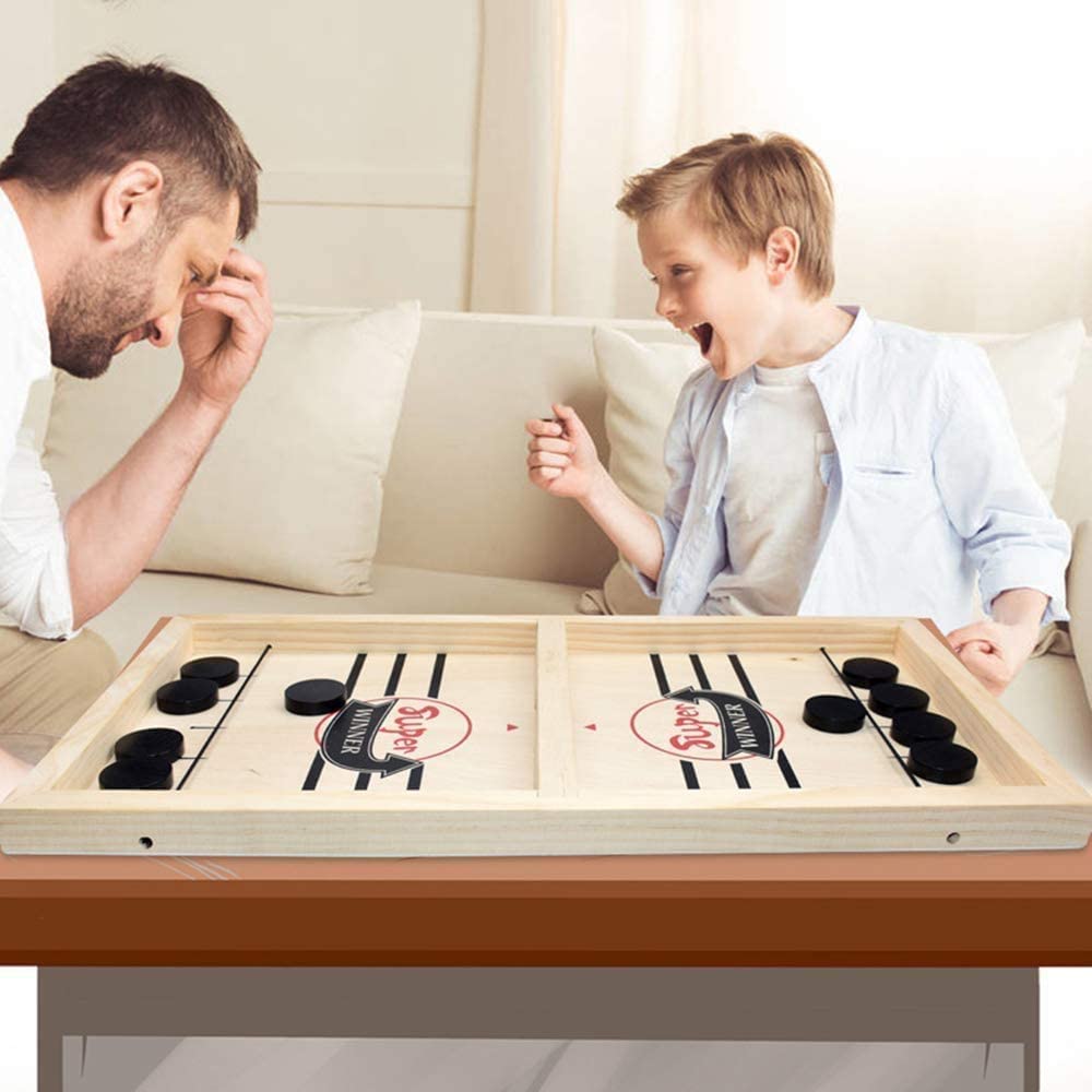 TimberHockey Game - Houten Tafelspel voor Vader & Zoon