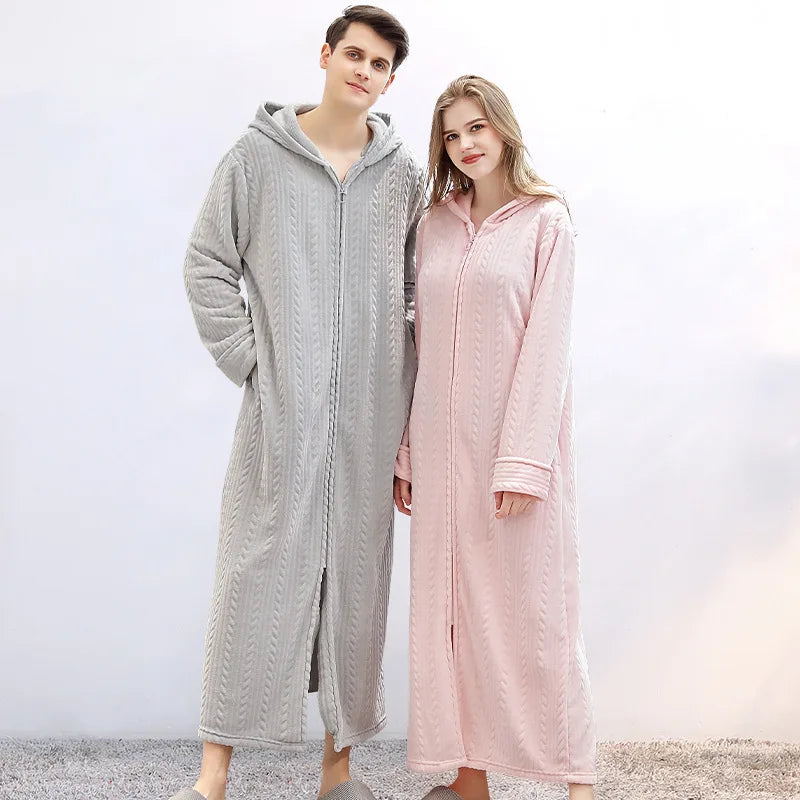 HoodedHug Badjas - Luxe Flanellen Badjas voor Koppels