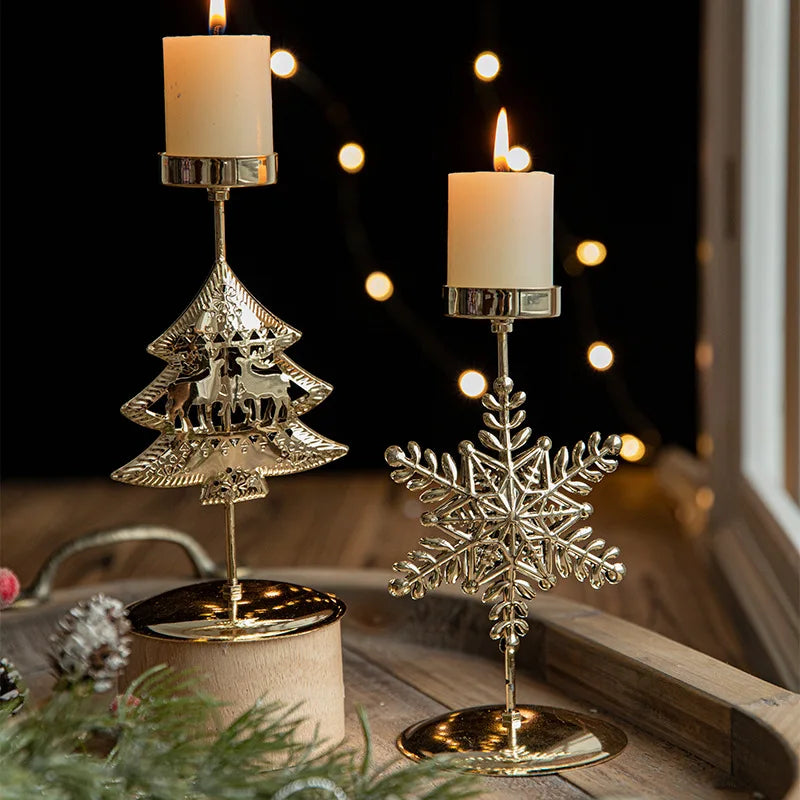 StarGlow Candle Holder - Elegante Gouden Decoratie voor Feestdagen