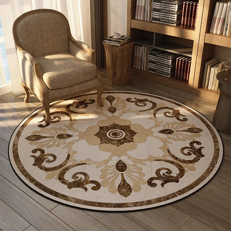 ElegantCircle - Luxe Amerikaanse Ronde Tapijt voor Slaapkamer